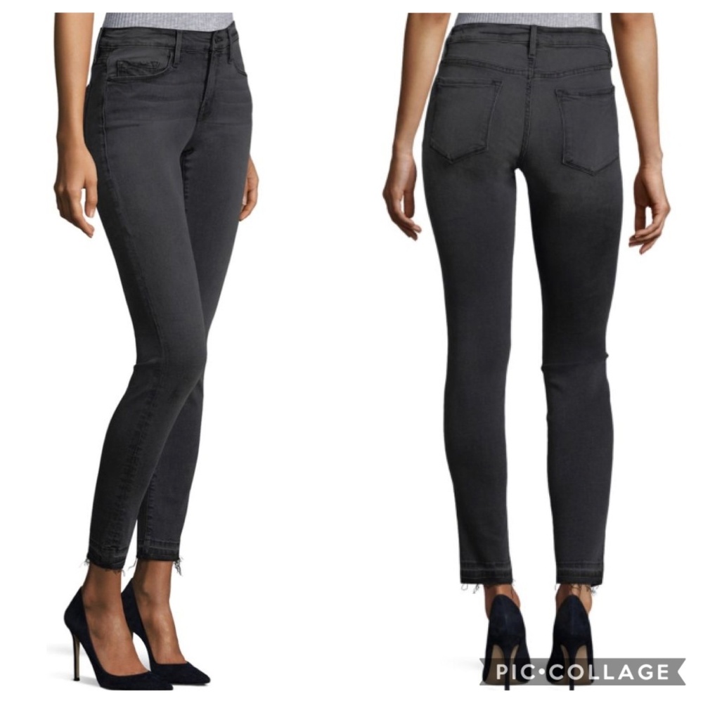 $205 FRAME DENIM - Frayed Skinny Jeans - Creston